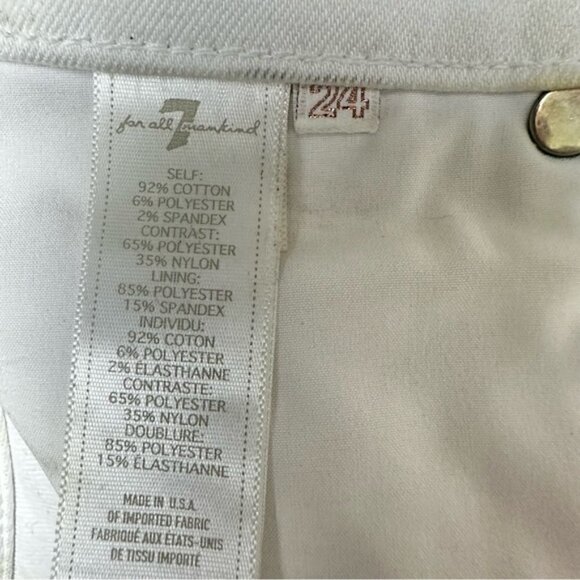 7 For all Mankind Malhia Kent Skinny Jeans Front Metallic Geometric Print Size 2 - Picture 8 of 9